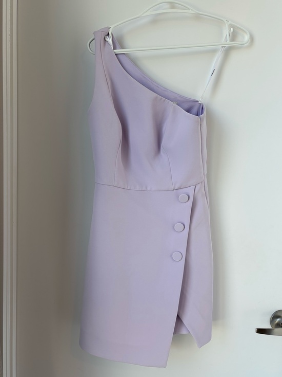 Ever New Dresses & Skirts - Ever New One-Shoulder Lilac Mini Dress with Button Detail